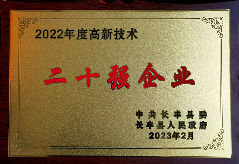 長(cháng)豐縣2022年度高新(xīn)技(jì )術二十強企業 長(cháng)豐縣2022年度高新(xīn)技(jì )術二十強企業